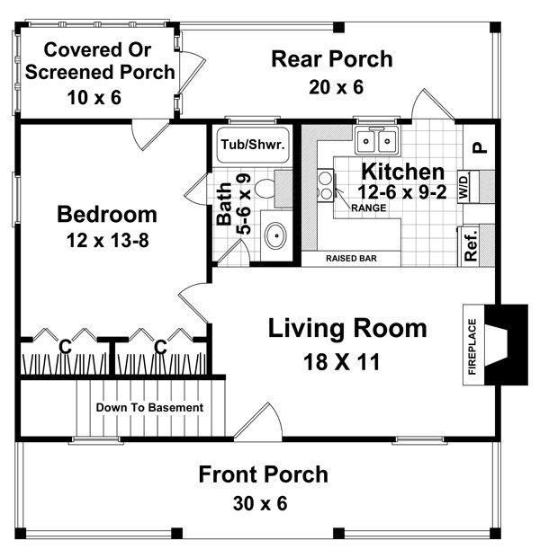 House Blueprint - Farmhouse Floor Plan - Main Floor Plan #21-496