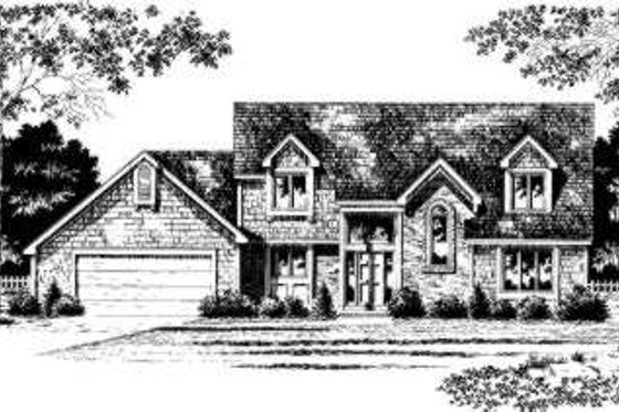 Exterior - Front Elevation for European House Plan #328-132 - 3 bed, 2.5 bath
