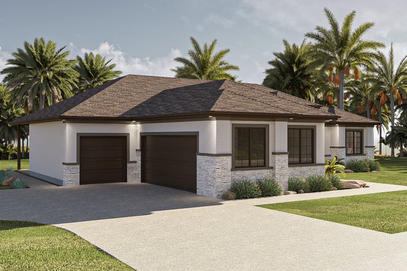 House Design - Exterior - Other Elevation 1 for Mediterranean House Plan #455-389 - 2 bed, 2 bath