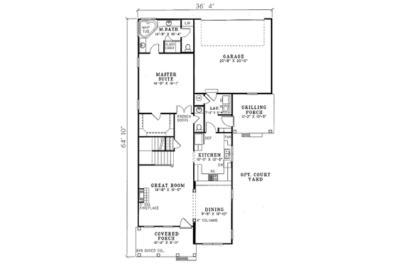 Floor Plan - Main Floor for Southern House Plan #17-273 - 3 bed, 2.5 bath