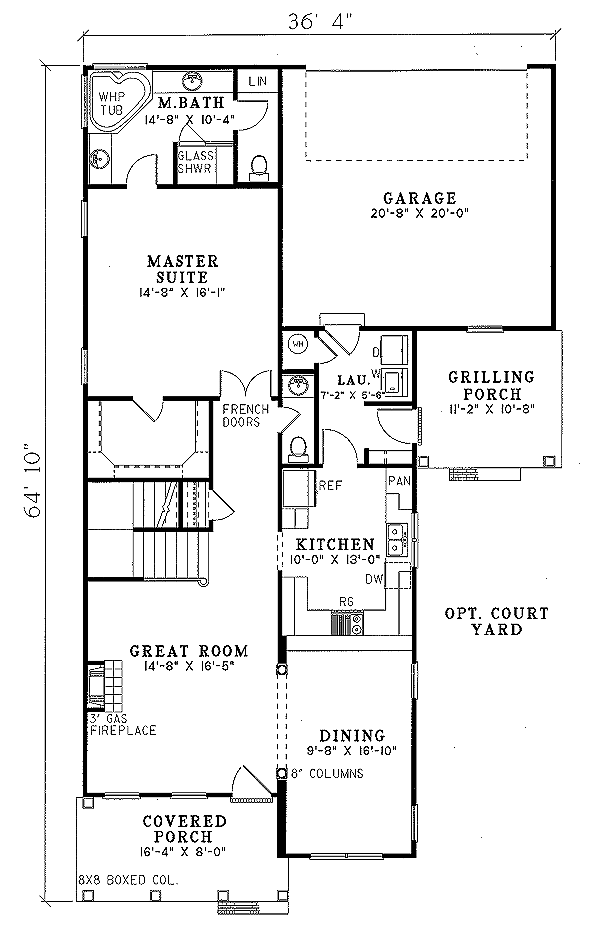 Home Plan - Southern Floor Plan - Main Floor Plan #17-273