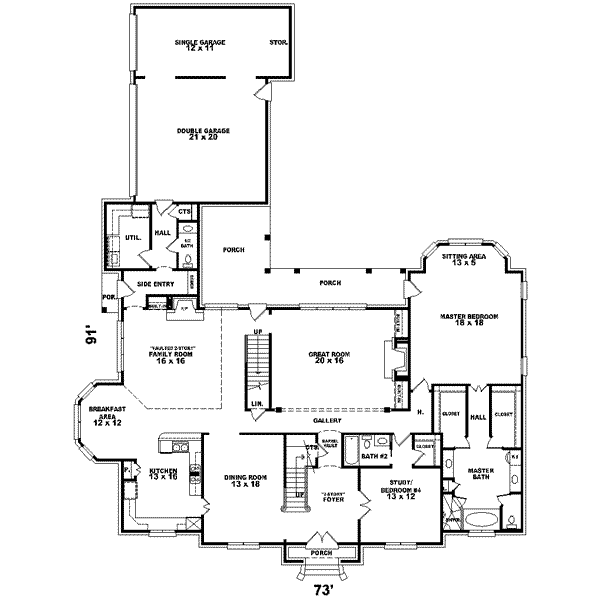 Traditional Floor Plan - Main Floor Plan #81-644