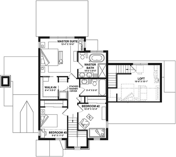 Country Floor Plan - Upper Floor Plan #23-2816