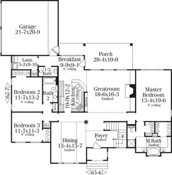 Architectural House Design - European Floor Plan - Main Floor Plan #406-114