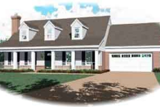 Exterior - Front Elevation for Southern House Plan #81-468 - 3 bed, 2.5 bath