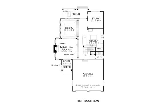 Floor Plan - Main Floor for Traditional House Plan #929-1045 - 3 bed, 2.5 bath