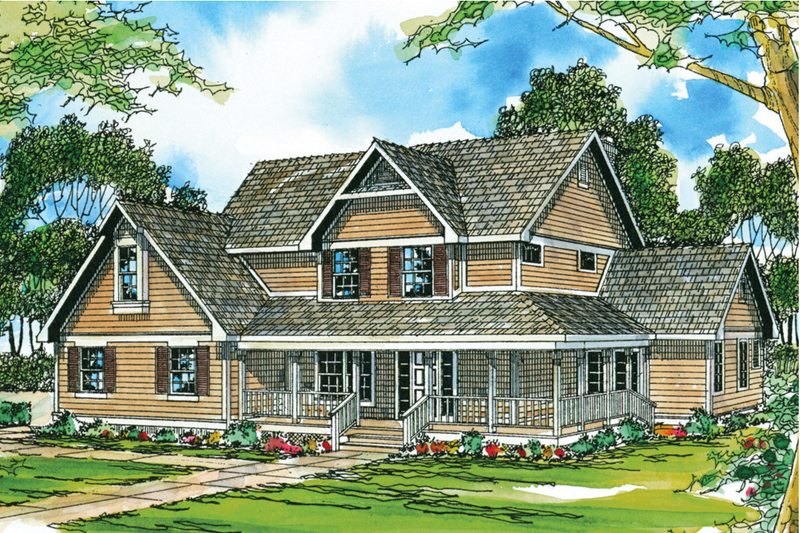 Dream House Plan - Farmhouse Exterior - Front Elevation Plan #124-193