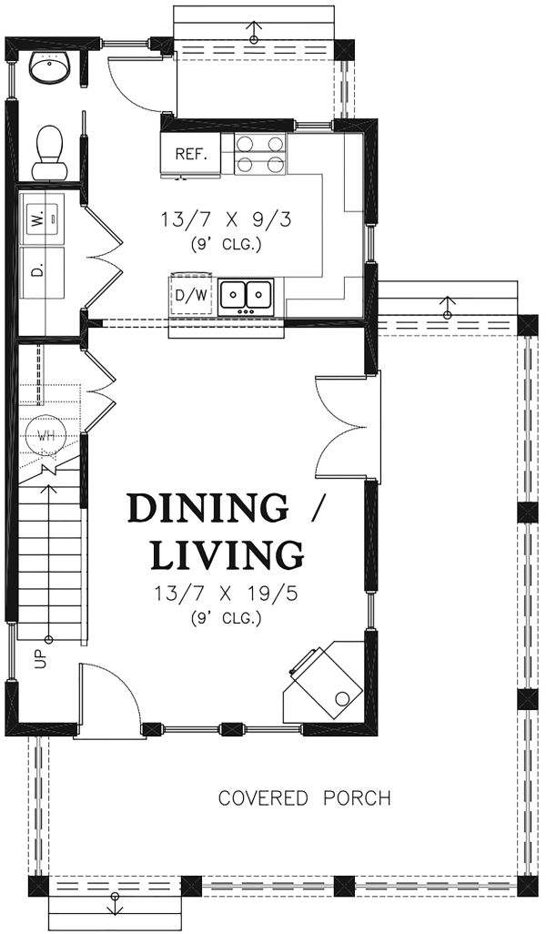 Architectural House Design - Colonial Floor Plan - Main Floor Plan #48-975