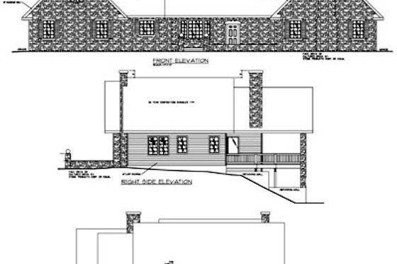 Exterior - Rear Elevation for Modern House Plan #117-277 - 3 bed, 3 bath