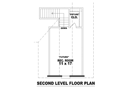 Floor Plan - Upper Floor for European House Plan #81-855 - 3 bed, 2 bath