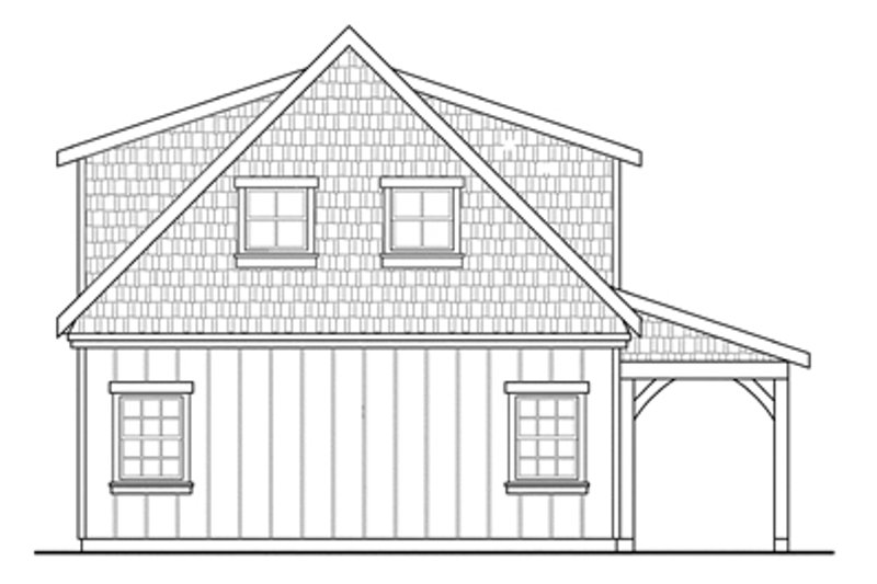 Architectural House Design - Exterior - Rear Elevation for Craftsman House Plan #124-891, 0 bath