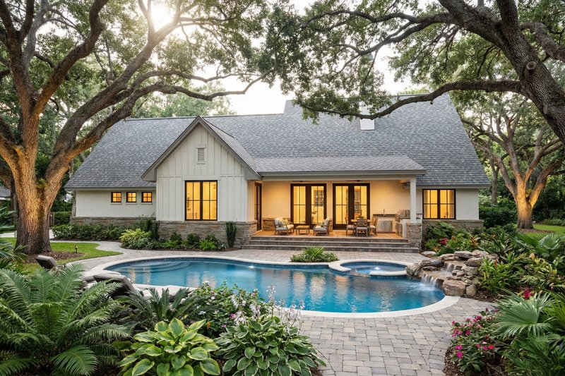 Architectural House Design - Exterior - Rear Elevation for Cottage House Plan #120-298 - 3 bed, 2 bath