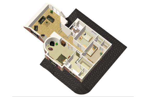Floor Plan - Upper Floor 1 for Victorian House Plan #25-4691 - 3 bed, 2 bath