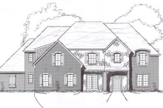 Exterior - Front Elevation for European House Plan #141-189 - 5 bed, 4.5 bath