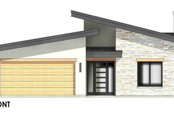 Exterior - Front Elevation 9 for Modern House Plan #1096-180 - 3 bed, 2 bath