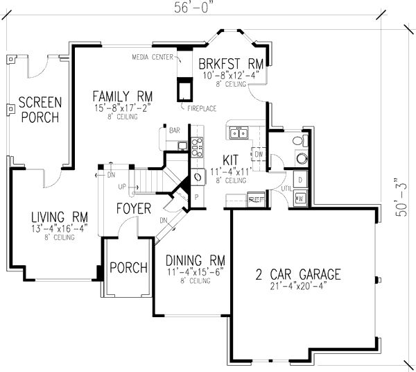 Architectural House Design - European Floor Plan - Main Floor Plan #410-365