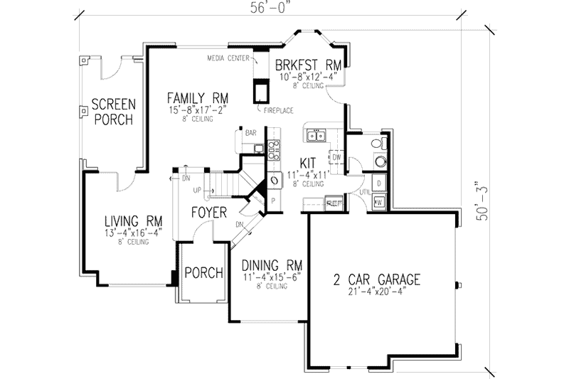 Home Plan - Floor Plan - Main Floor for European House Plan #410-365 - 4 bed, 2.5 bath