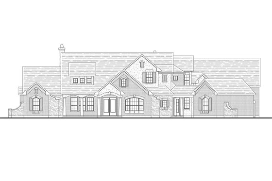 Exterior - Front Elevation 3 for European House Plan #80-161 - 5 bed, 5 bath