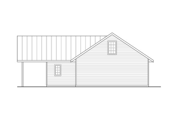 Exterior - Rear Elevation for Traditional House Plan #124-1324, 1 bath