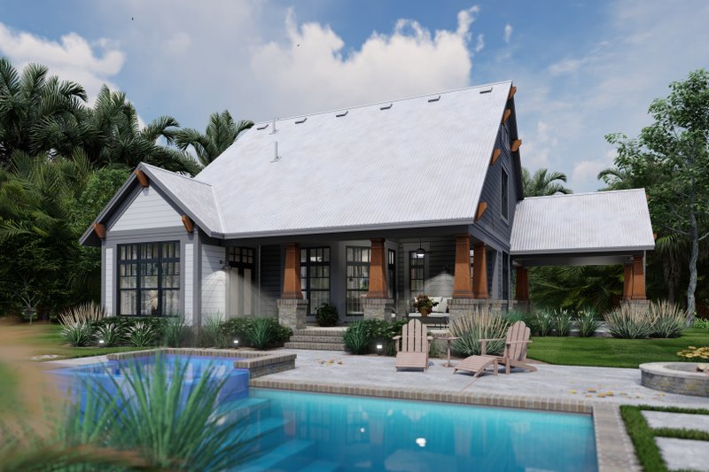 Dream House Plan - Exterior - Rear Elevation 4 for Bungalow House Plan #120-279 - 3 bed, 2 bath