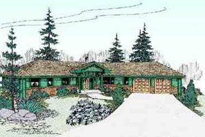 Ranch Exterior - Front Elevation Plan #60-620