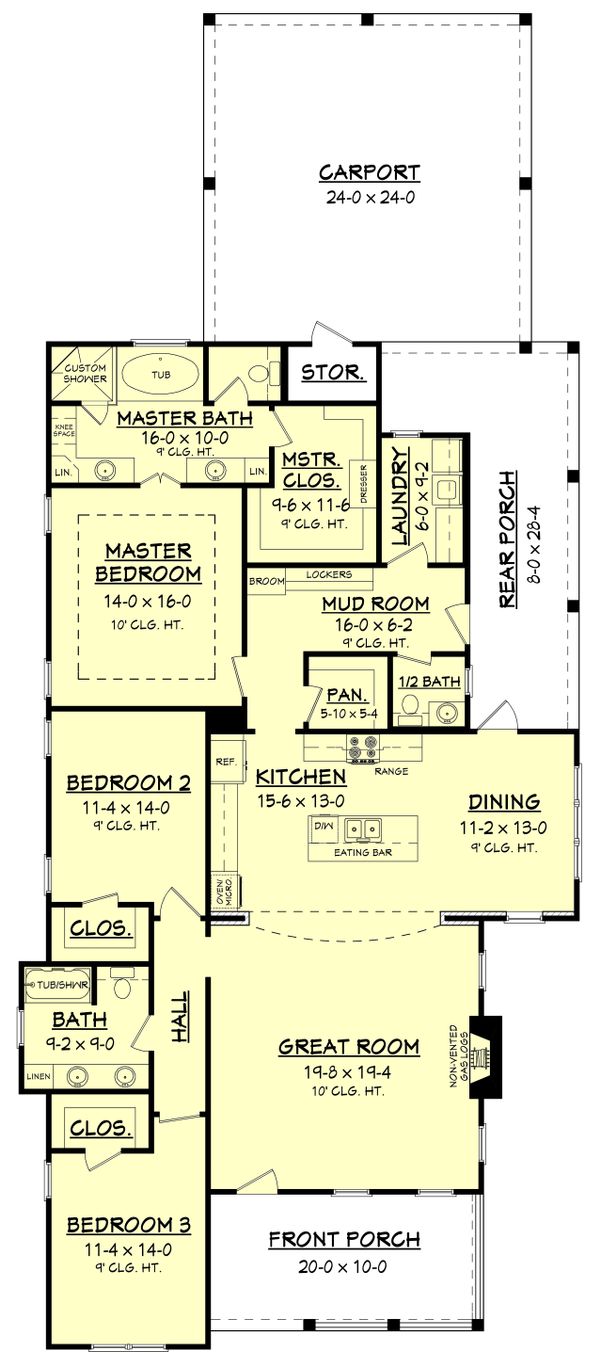 House Design - Traditional Floor Plan - Main Floor Plan #430-145