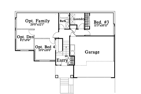 Floor Plan - Lower Floor for Traditional House Plan #78-160 - 4 bed, 3 bath