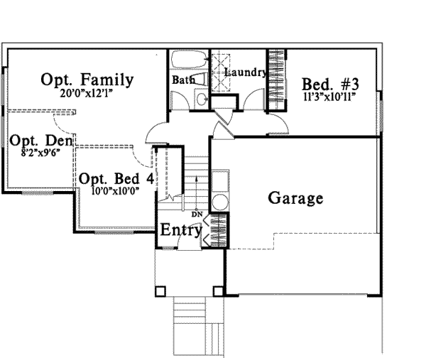 Traditional Floor Plan - Lower Floor Plan #78-160
