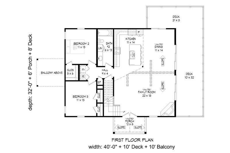 Home Plan - Floor Plan - Main Floor for Traditional House Plan #932-446 - 3 bed, 2 bath