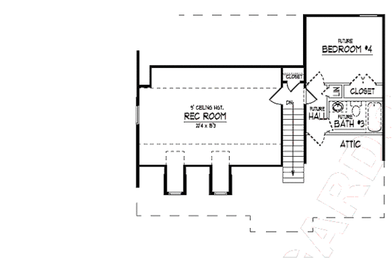 Floor Plan - Other Floor for Country House Plan #424-180 - 3 bed, 2 bath