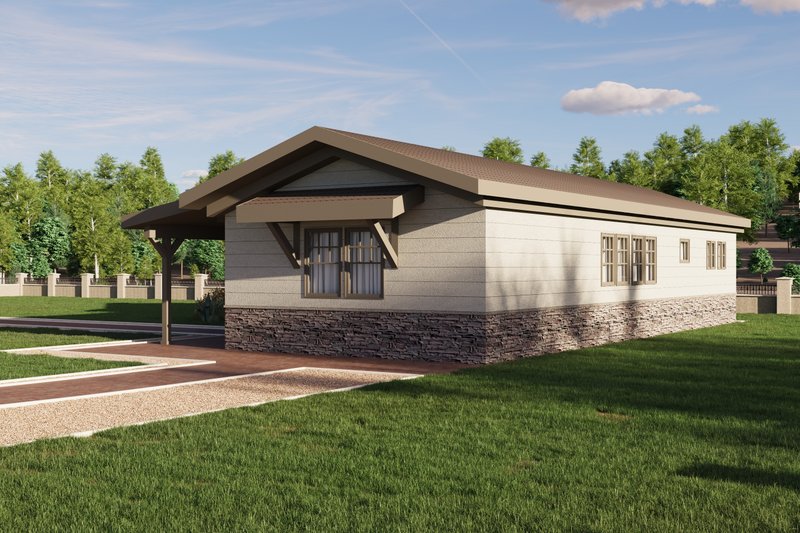 House Blueprint - Exterior - Front Elevation 6 for Ranch House Plan #1106-109 - 3 bed, 1 bath