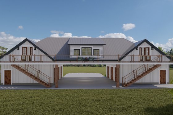 Exterior - Rear Elevation 1 for Farmhouse House Plan #1060-116 - 1 bed, 1 bath