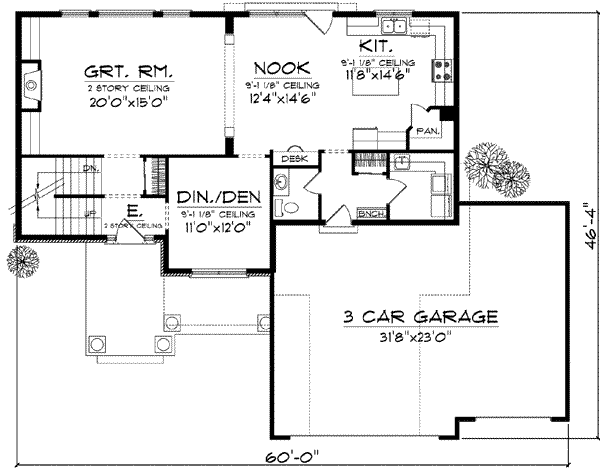 Home Plan - Traditional Floor Plan - Main Floor Plan #70-841