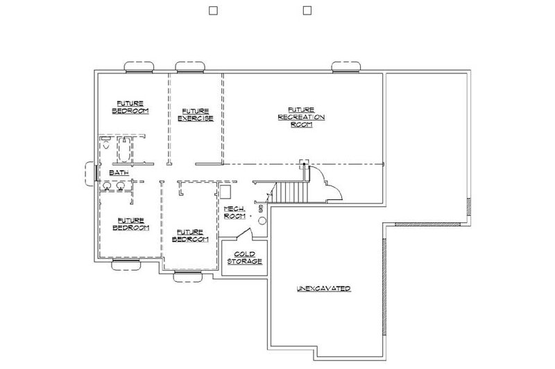 Dream House Plan - Floor Plan - Lower Floor for Ranch House Plan #5-244 - 3 bed, 2.5 bath
