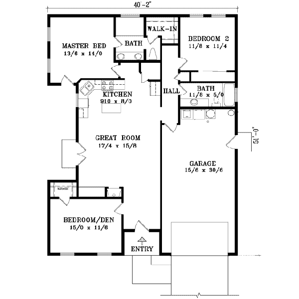 Adobe / Southwestern Floor Plan - Main Floor Plan #1-323