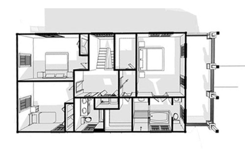 Dream House Plan - Floor Plan - Other Floor 1 for Craftsman House Plan #461-14 - 4 bed, 3 bath