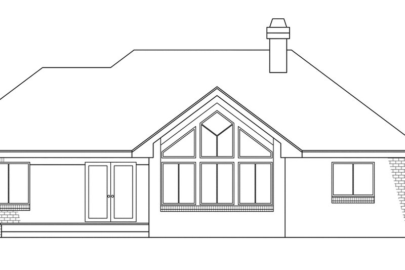 Home Plan - Exterior - Rear Elevation House Plan #124-117 - 3 bed, 2 bath