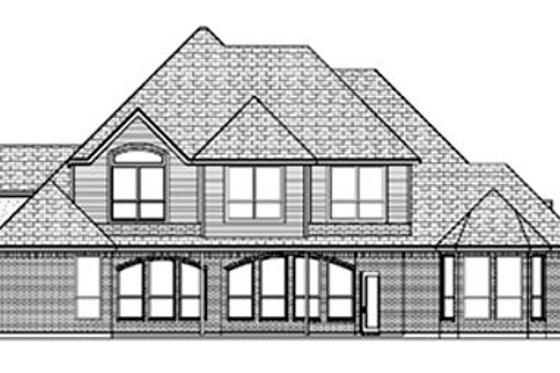 Exterior - Rear Elevation for European House Plan #84-288 - 5 bed, 4 bath