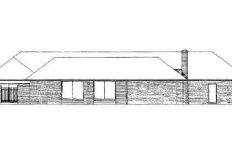 House Blueprint - Exterior - Rear Elevation for Ranch House Plan #72-202 - 3 bed, 3.5 bath