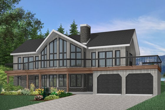 Exterior - Front Elevation 3 for Contemporary House Plan #23-2066 - 4 bed, 3 bath