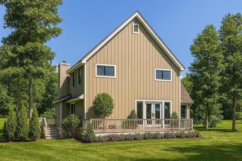 House Blueprint - Exterior - Rear Elevation for Cabin House Plan #17-248 - 3 bed, 2.5 bath