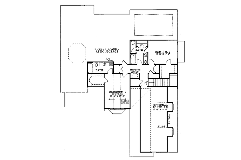 Dream House Plan - Floor Plan - Upper Floor for Traditional House Plan #17-2025 - 3 bed, 3.5 bath