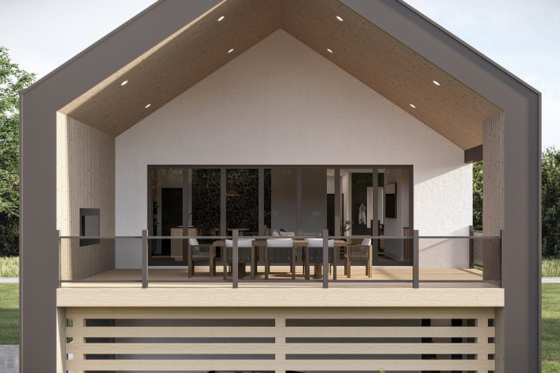 House Blueprint - Exterior - Front Elevation 4 for Modern House Plan #455-809 - 2 bed, 2.5 bath