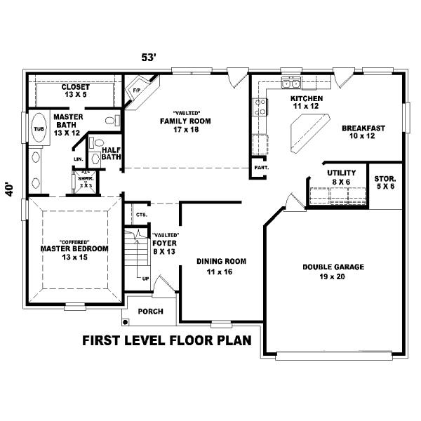 Traditional Floor Plan - Main Floor Plan #81-13891