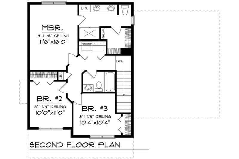 Home Plan - Floor Plan - Upper Floor for Traditional House Plan #70-1160 - 3 bed, 2.5 bath