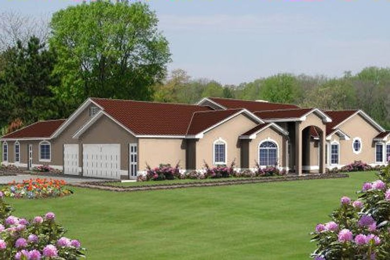 Dream House Plan - Mediterranean Exterior - Front Elevation Plan #1-1109