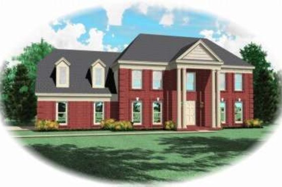 Exterior - Front Elevation for European House Plan #81-727 - 4 bed, 3.5 bath