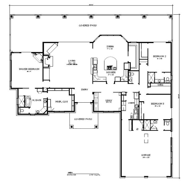 House Blueprint - Country Floor Plan - Main Floor Plan #140-193