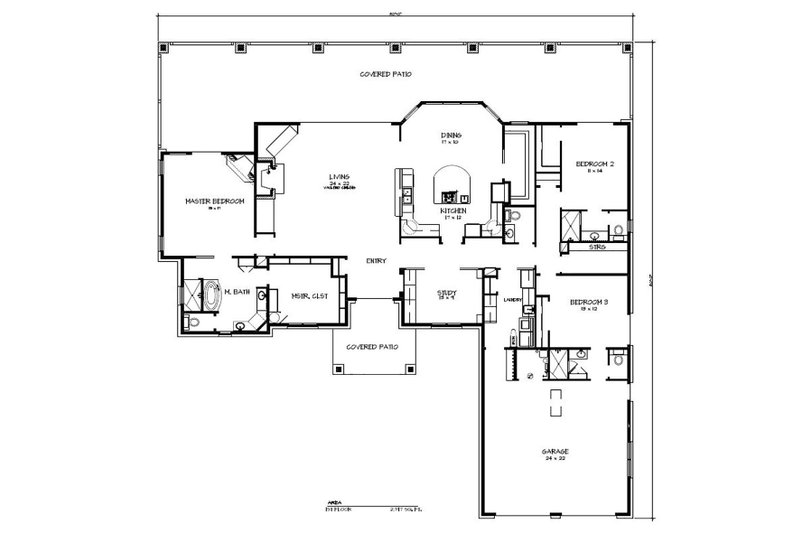 Dream House Plan - Floor Plan - Main Floor for Country House Plan #140-193 - 3 bed, 3.5 bath