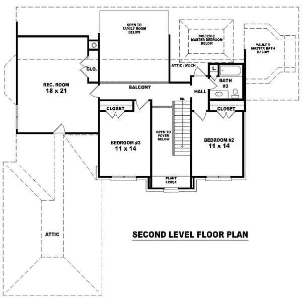 European Floor Plan - Upper Floor Plan #81-1136